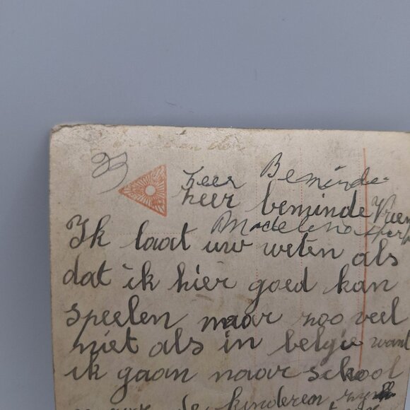 Antique Romantic Postcard Couple Scene Sepia Tone Handwritten Message Ephemera - Picture 5 of 5